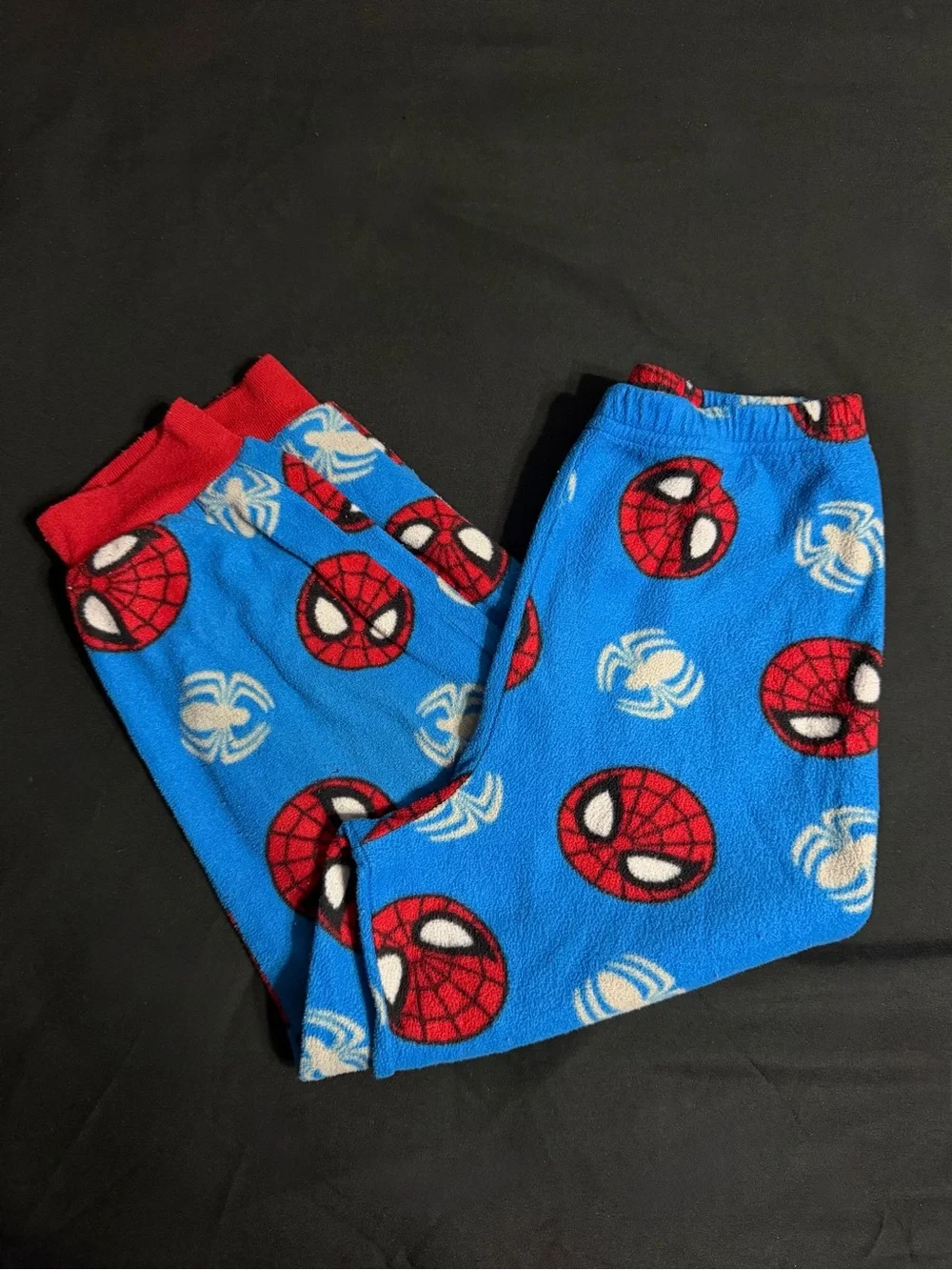 Marvel Boys Blue and Red Spider-Man Fleece Pajama Bottoms